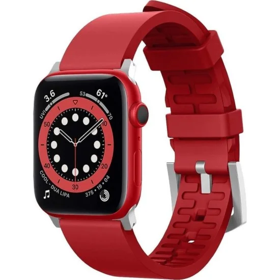 Elago Apple Watch 45/44/42mm/Ultra Premium Fluoro Rubber Strap (Online Packaging) _ Red